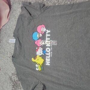 Old Navy Gray Short Sleeve Tee with Hello Kitty Design